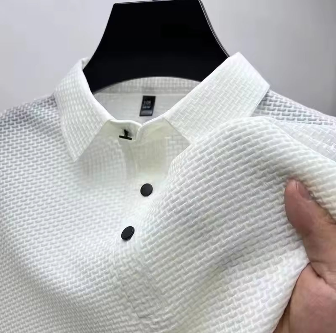 WHITE SILK POLO
