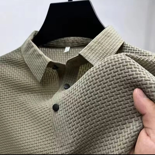 KHAKI SILK POLO