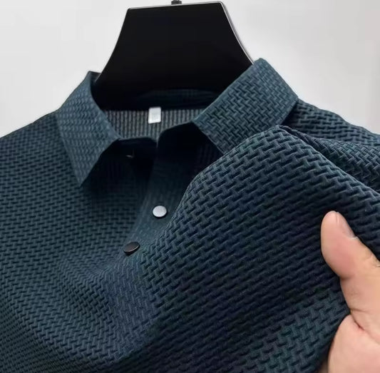 BLUE SILK POLO
